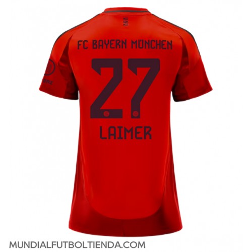 Camiseta Bayern Munich Konrad Laimer #27 Primera Equipación Replica 2024-25 para mujer mangas cortas